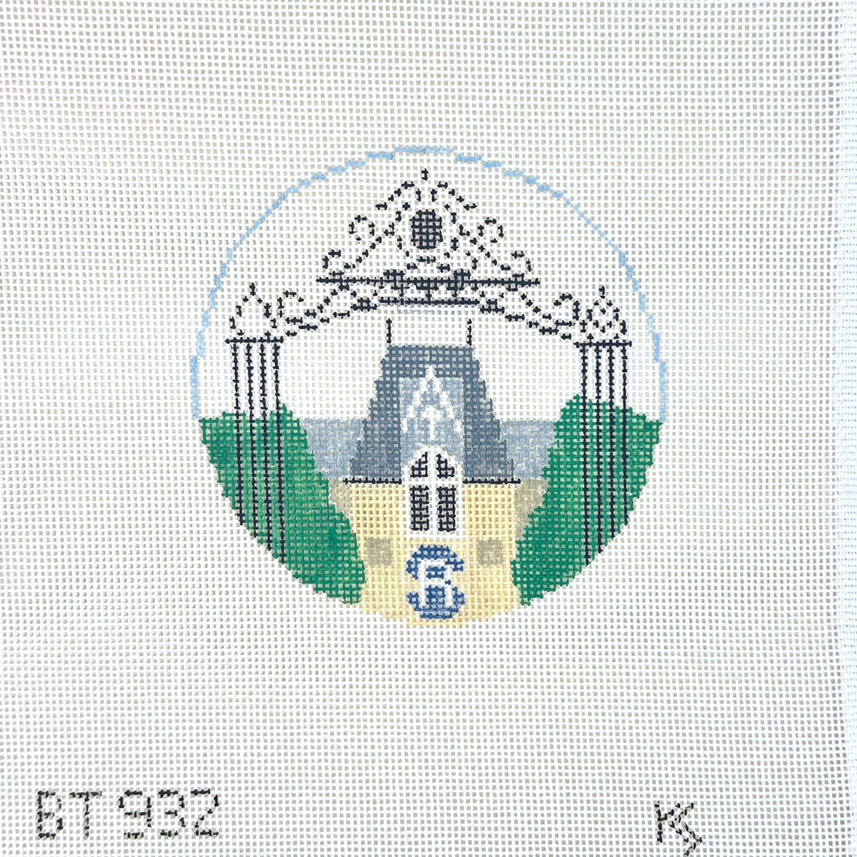Kathy Schenkel Designs Salve Regina University Round Needlepoint Canvas