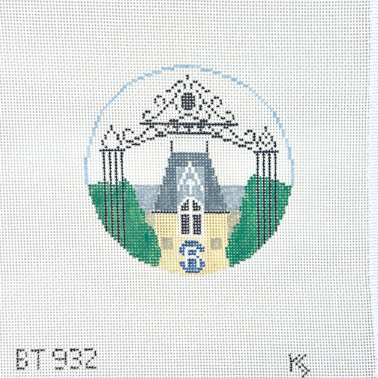 Kathy Schenkel Designs Salve Regina University Round Needlepoint Canvas