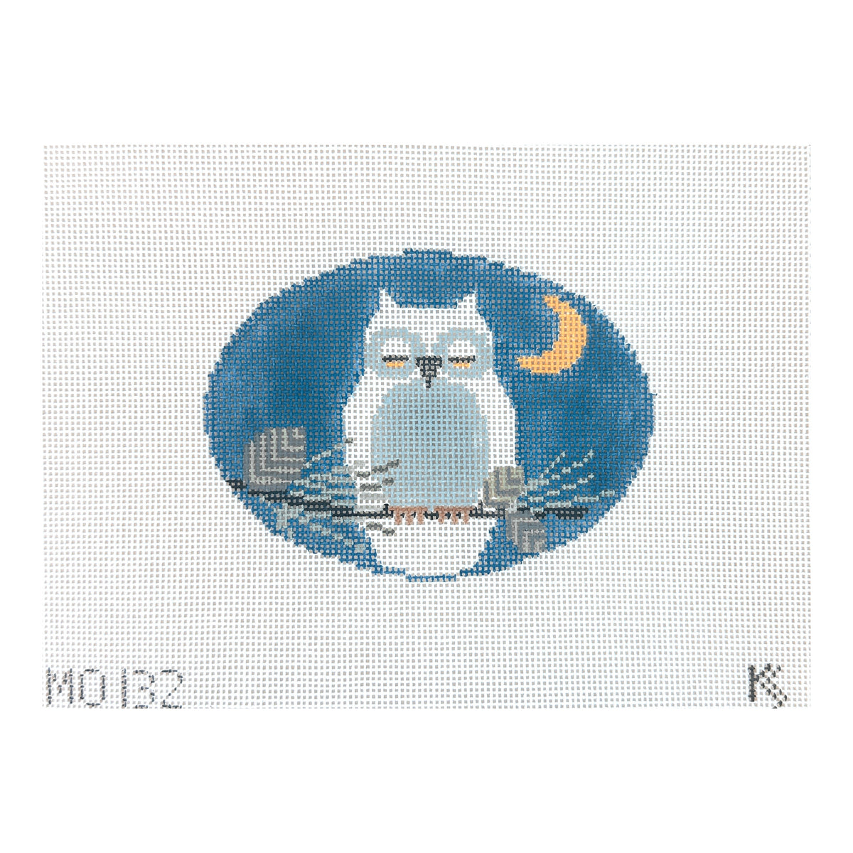 Kathy Schenkel Designs Wise Owl Oval Needlepoint Canvas