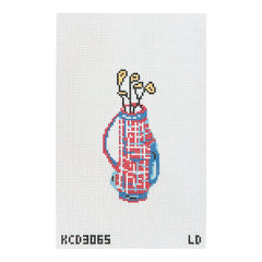 KCN Designers Lemon Daisy Red Plaid Golf Club Ornament Needlepoint Canvas