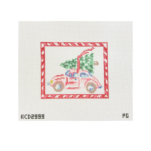 KCN Designers Pearly Gates Car with Tree Needlepoint Canvas