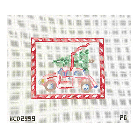 KCN Designers Pearly Gates Car with Tree Needlepoint Canvas