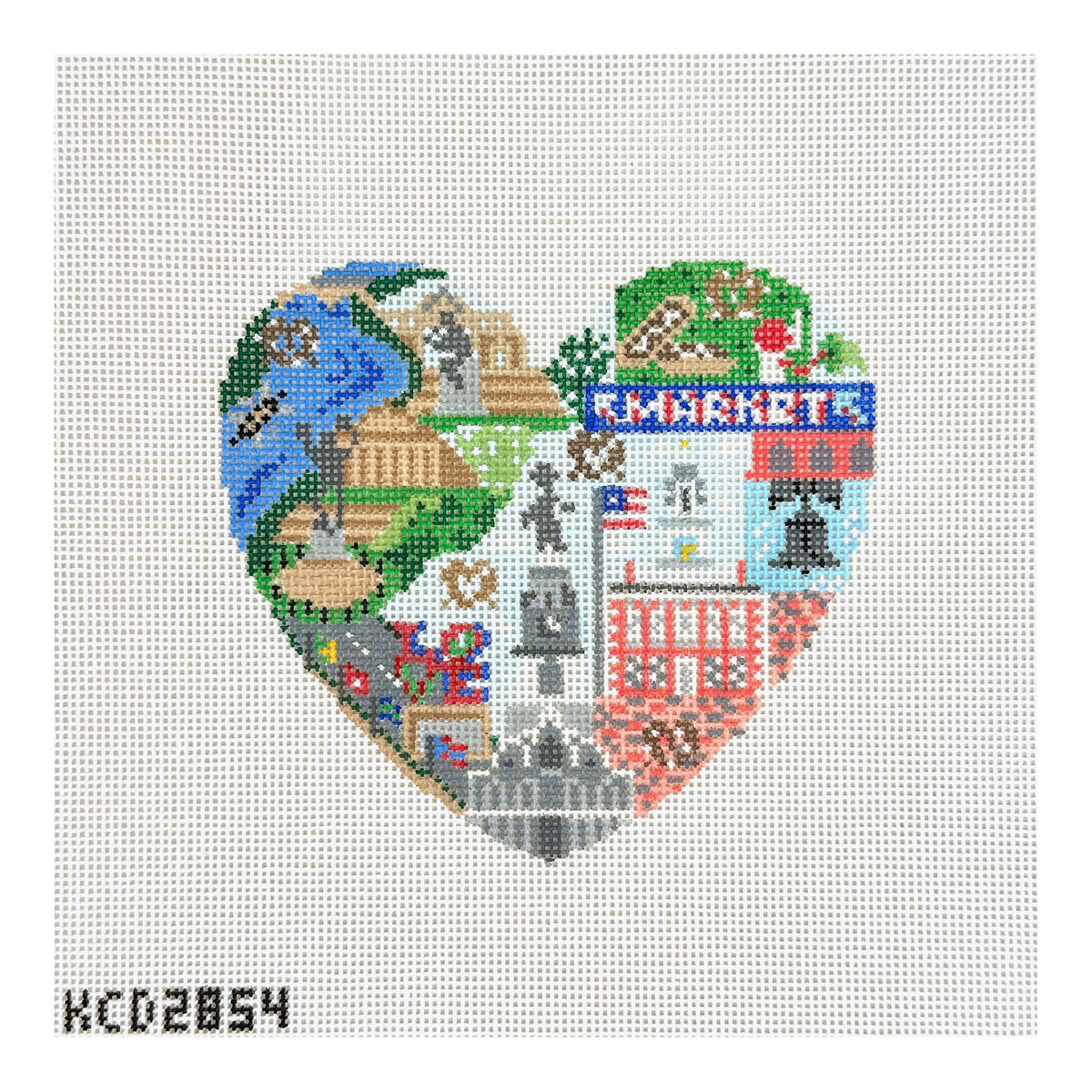 KCN Designers Philadelphia Heart Needlepoint Canvas