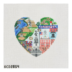 KCN Designers Philadelphia Heart Needlepoint Canvas