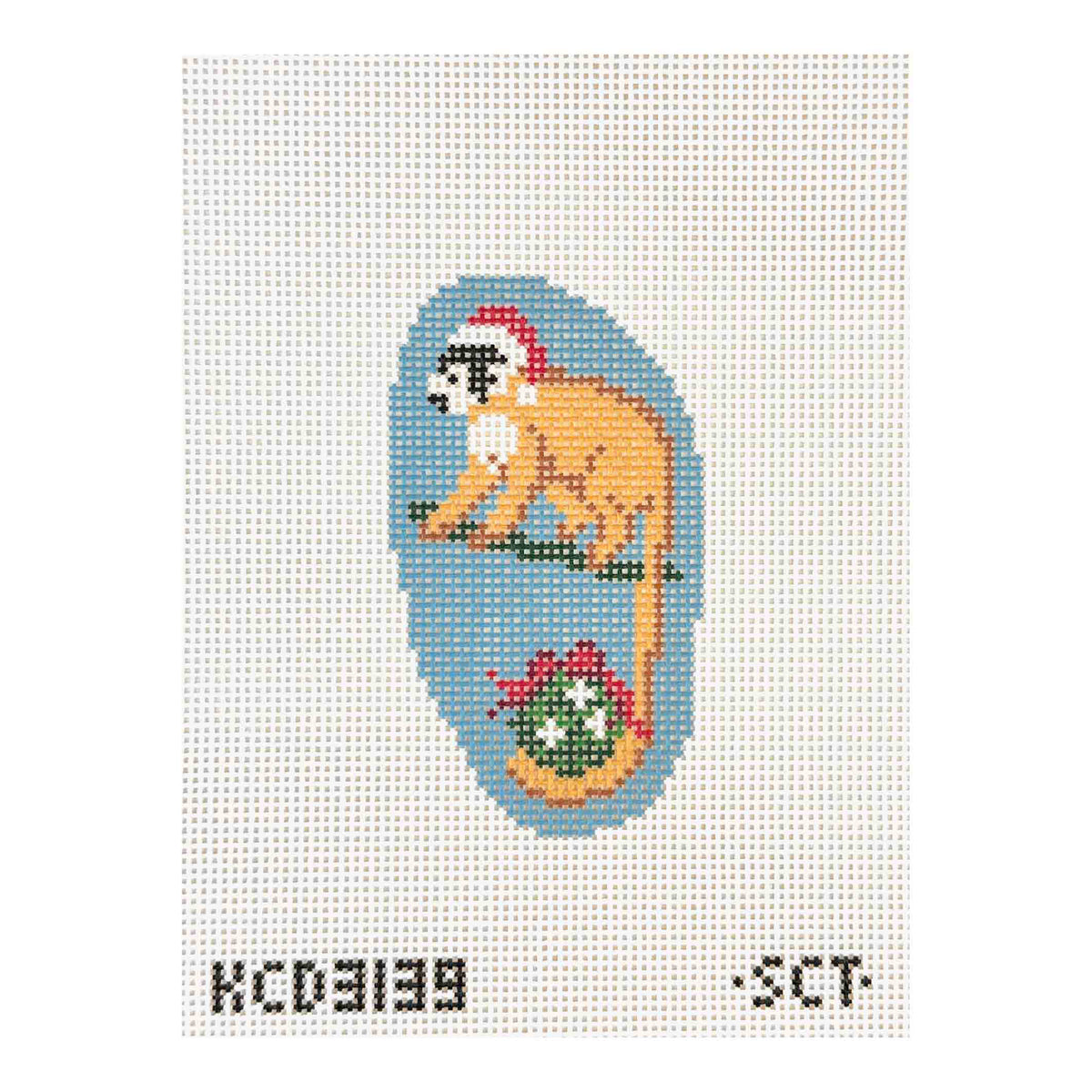 KCN Designers SCT Designs Holiday Squirrel Monkey Needlepoint Canvas