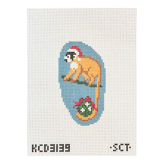 KCN Designers SCT Designs Holiday Squirrel Monkey Needlepoint Canvas