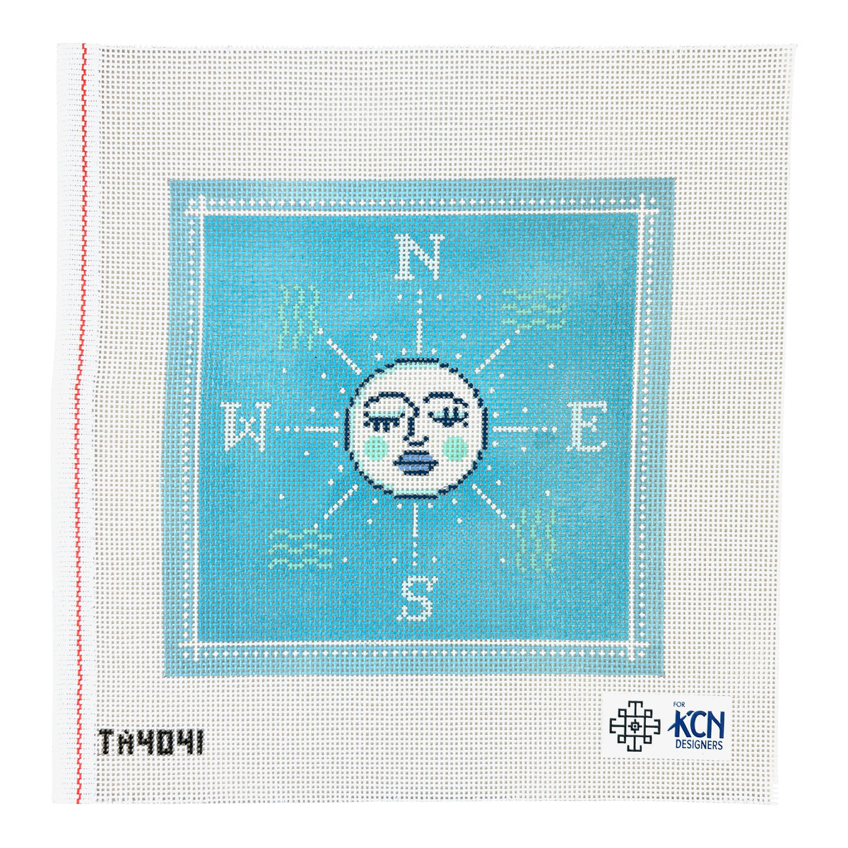 KCN Designers Thorn Alexander Blue and Turquoise Moon Compass Needlepoint Canvas