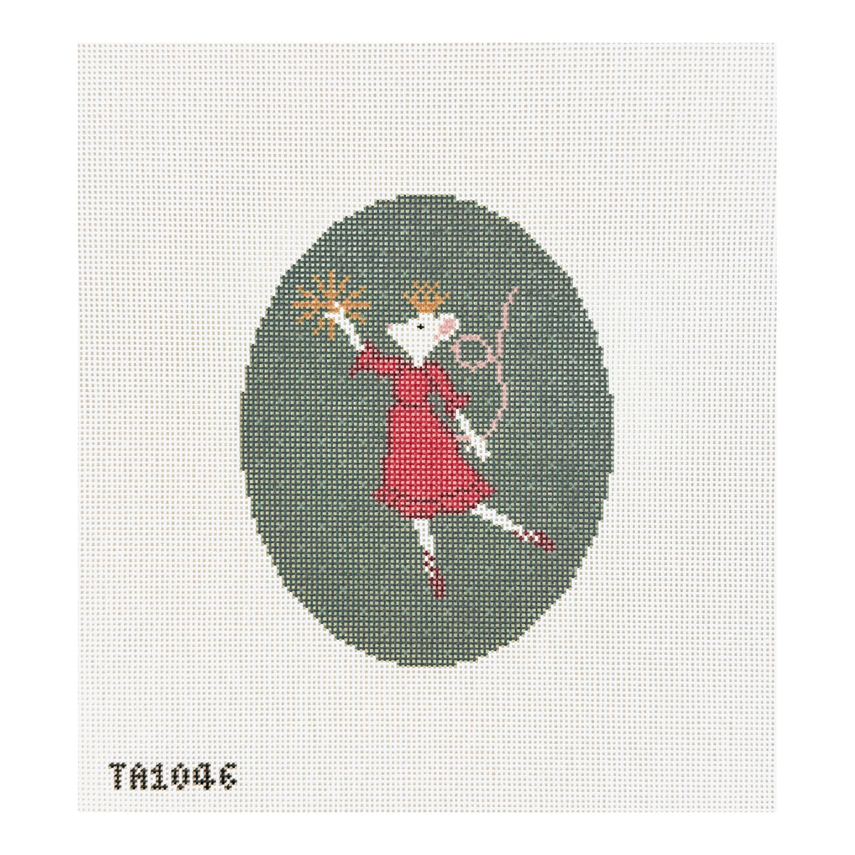 KCN Designers Thorn Alexander Christmas Mouse Red Ornament Needlepoint Canvas
