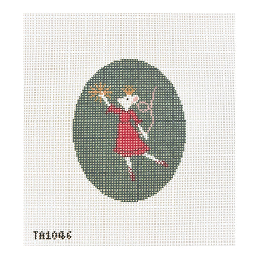 KCN Designers Thorn Alexander Christmas Mouse Red Ornament Needlepoint Canvas