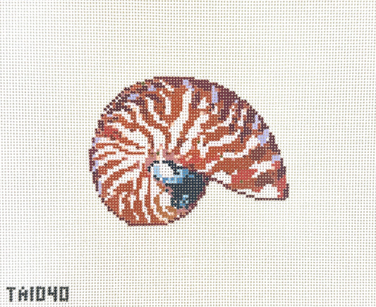 KCN Designers Thorn Alexander Mini Nautilus Shell Needlepoint Canvas