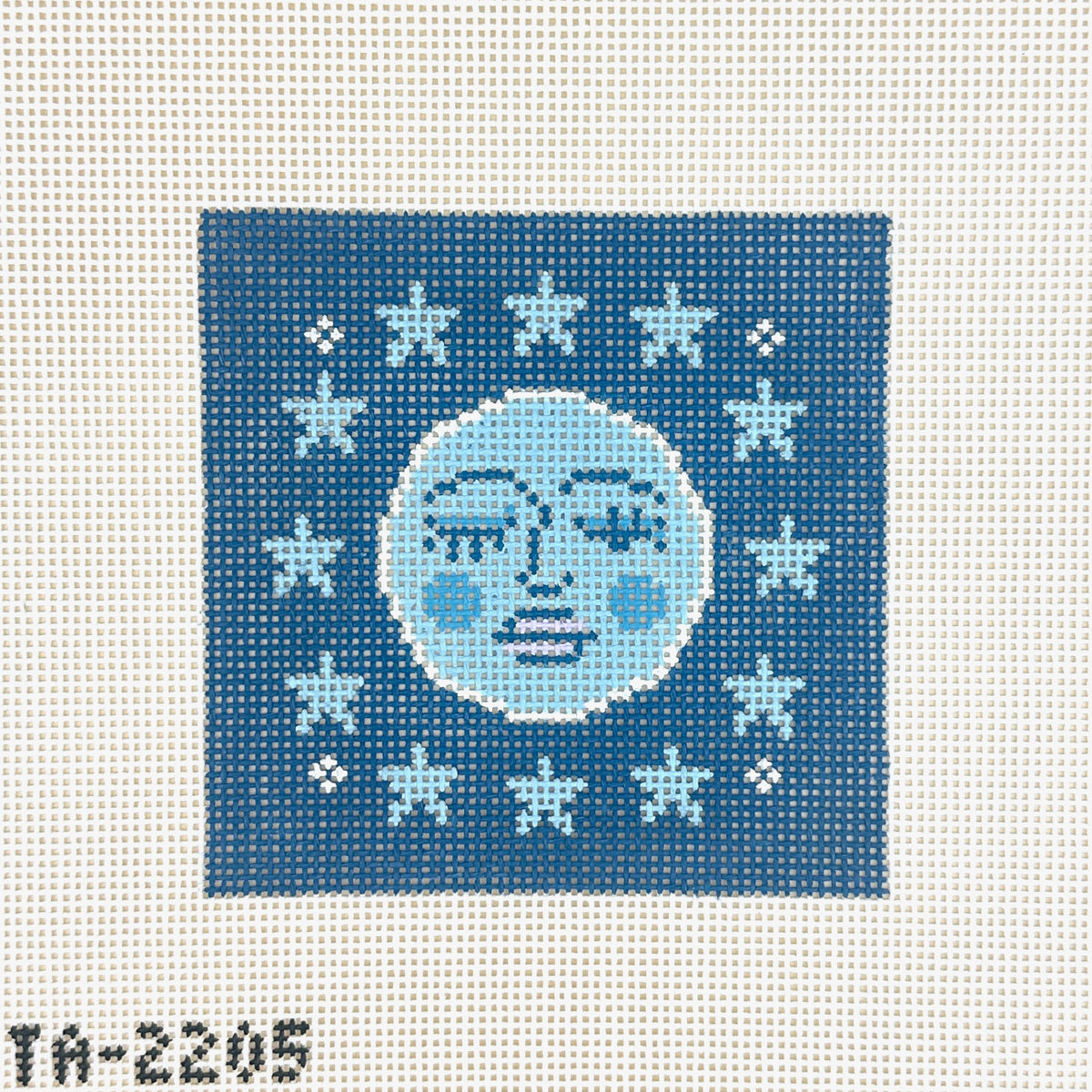 KCN Designers Thorn Alexander Moon Navy Square Needlepoint Canvas