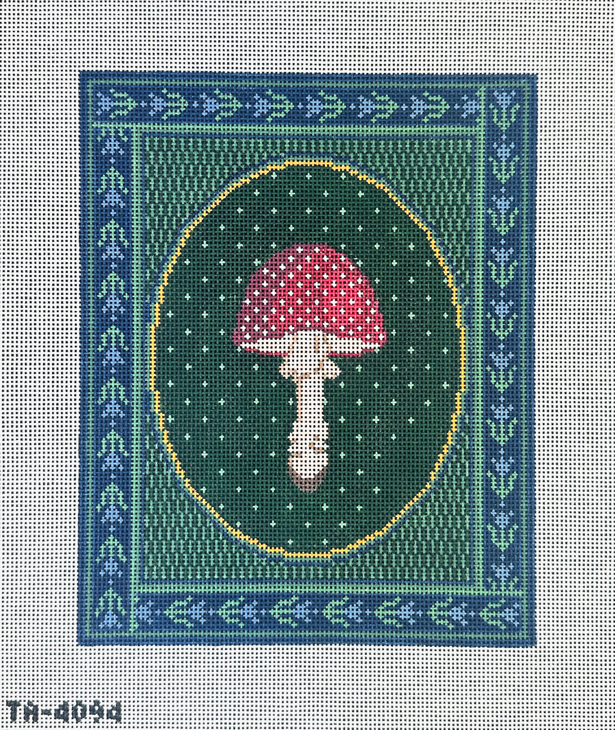 KCN Designers Thorn Alexander Mushroom Red Stand Up Needlepoint Canvas