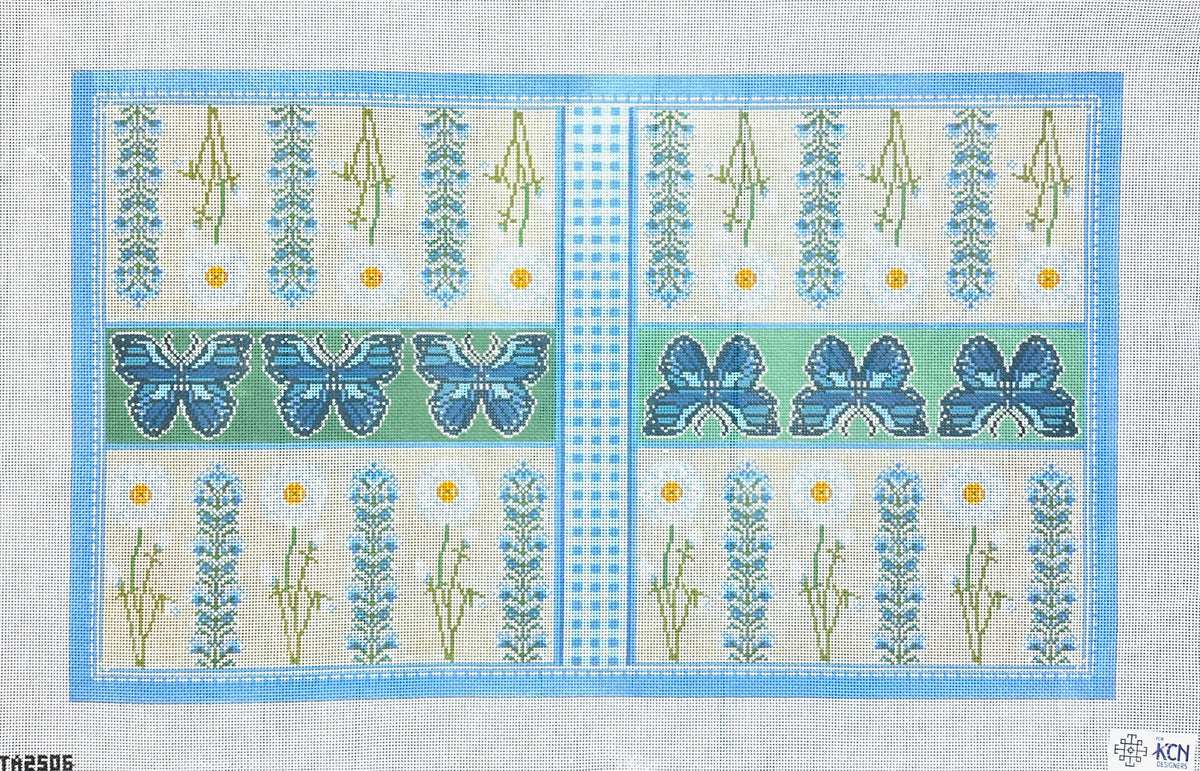 KCN Designers Thorn Alexander Poppy Daisy And Butterfly Backgammon Board Needlepoint Canvas