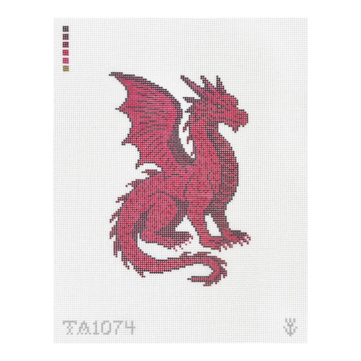 KCN Designers Thorn Alexander Ruby Dragon Needlepoint Canvas