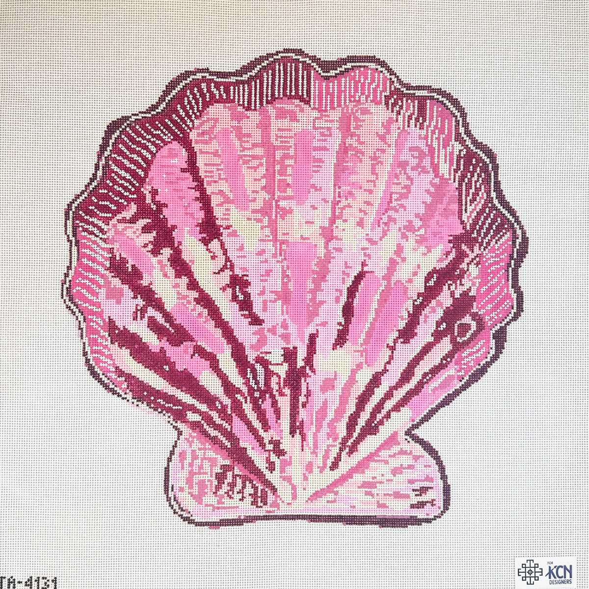 Shell Pattern Needlepoint KCN Designers Scallop Shell Needlepoint Canvas - Pink at Rittenhouse ...