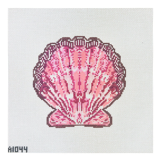 KCN Designers Thorn Alexander Scallop Shell Ornament Needlepoint Canvas - Pink