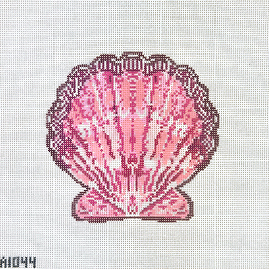 KCN Designers Thorn Alexander Scallop Shell Ornament Needlepoint Canvas - Pink