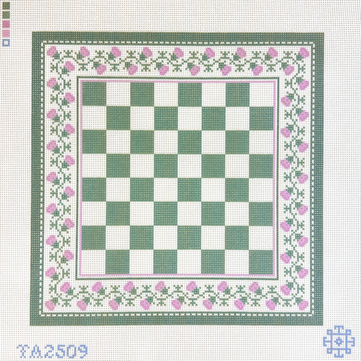 KCN Designers Thorn Alexander Thistle Chessboard Needlepoint Canvas