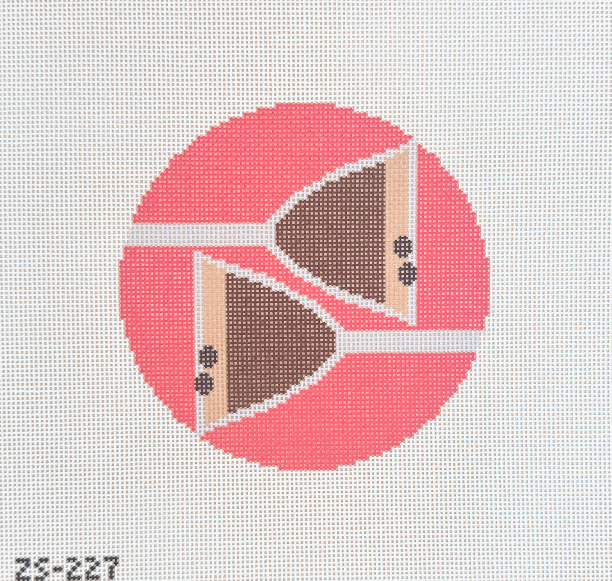 KCN Designers Ziggy Stitches Espresso Martini Round Needlepoint Canvas