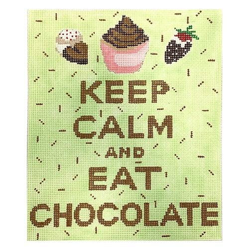 Kate Dickerson Needlepoint Collections Keep Calm and Eat Chocolate Needlepoint Canvas