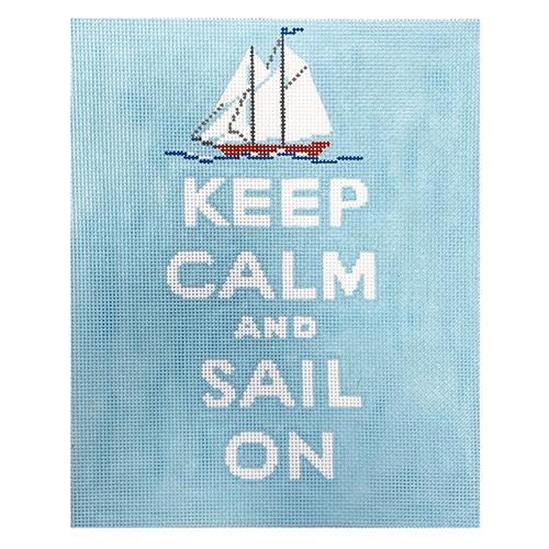 Kate Dickerson Needlepoint Collections Keep Calm Sail on Needlepoint Canvas