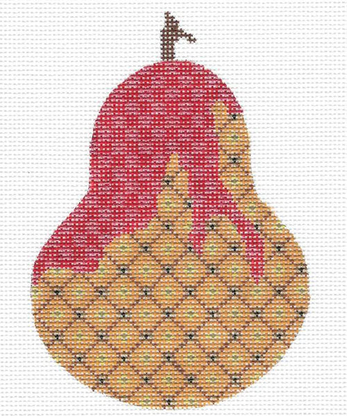 Kelly Clark Design Cherry Drizzle Pear Needlepoint Canvas