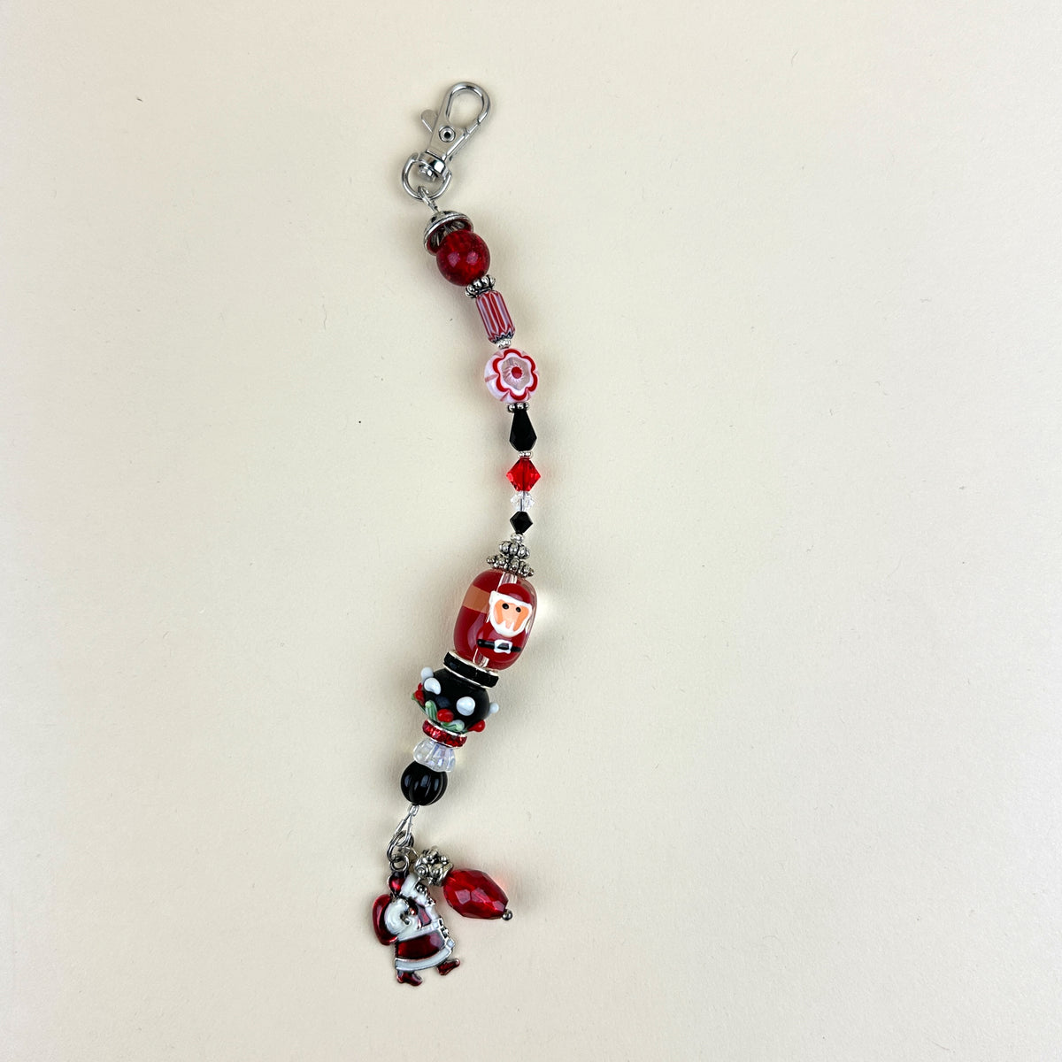 Kelly Clark Design Fancy Fobz Santa Ho Ho Ho Beaded Scissor Fob
