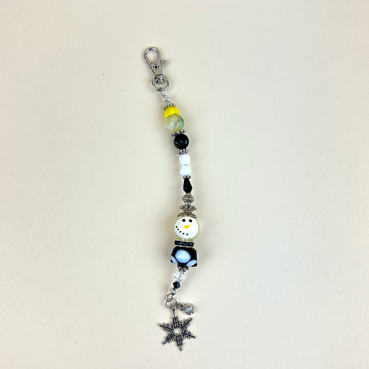 Kelly Clark Design Fancy Fobz Snowman Beaded Scissor Fob