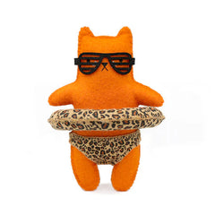 Kiriki Press Leopard Cat Felt Doll Embroidery Craft Kit