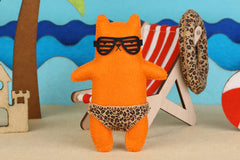 Kiriki Press Leopard Cat Felt Doll Embroidery Craft Kit