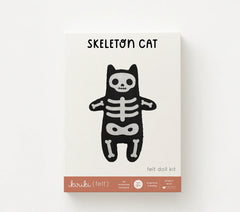 Kiriki Press Skeleton Cat Felt Doll Embroidery Craft Kit