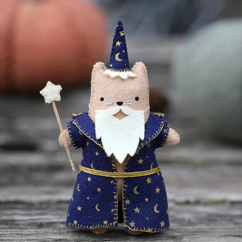 Kiriki Press Wizard Cat Felt Doll Embroidery Craft Kit