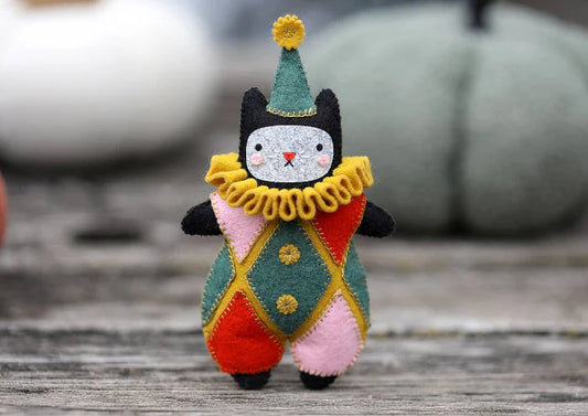 Kiriki Press Harlequin Felt Doll Embroidery Craft Kit