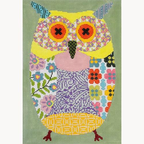 Kirk & Bradley Wise Oscar the Owl Needlepoint Canvas - 10M