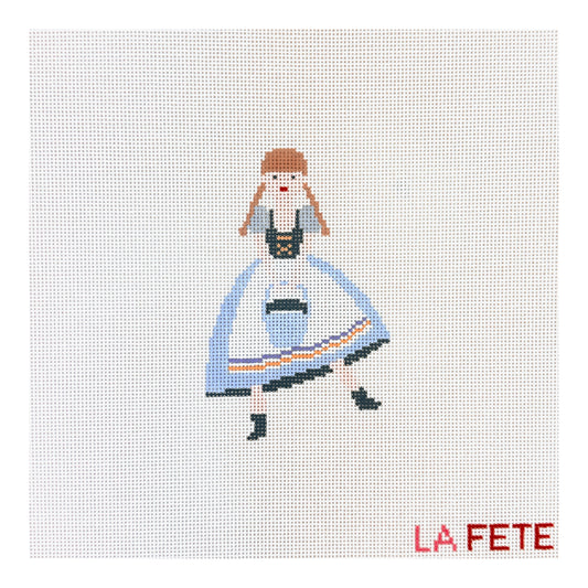 La Fete Needlepoint 12 Days of Christmas Eight Maids A Milking Needlepoint Canvas