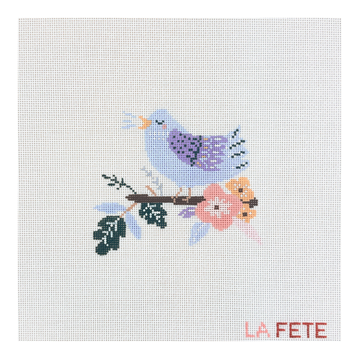 La Fete Needlepoint 12 Days of Christmas Four Calling Birds Needlepoint Canvas