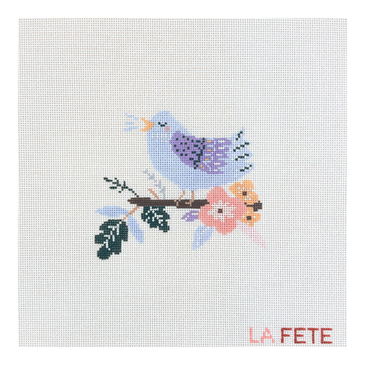 La Fete Needlepoint 12 Days of Christmas Four Calling Birds Needlepoint Canvas