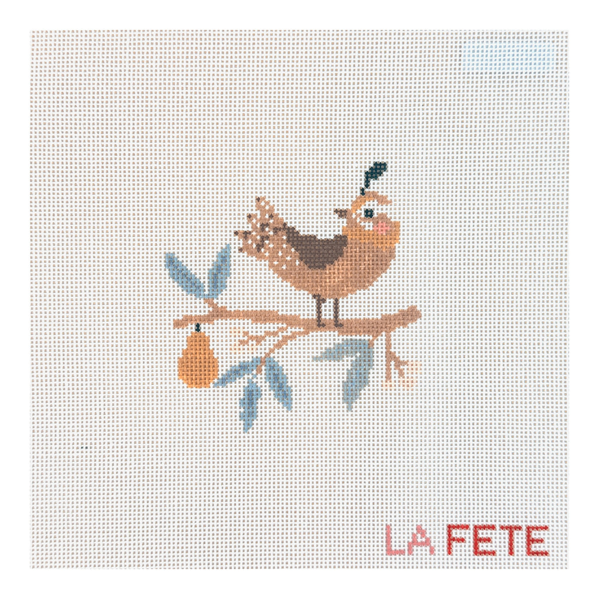 La Fete Needlepoint 12 Days of Christmas Partridge in a Pear Tree Needlepoint Canvas
