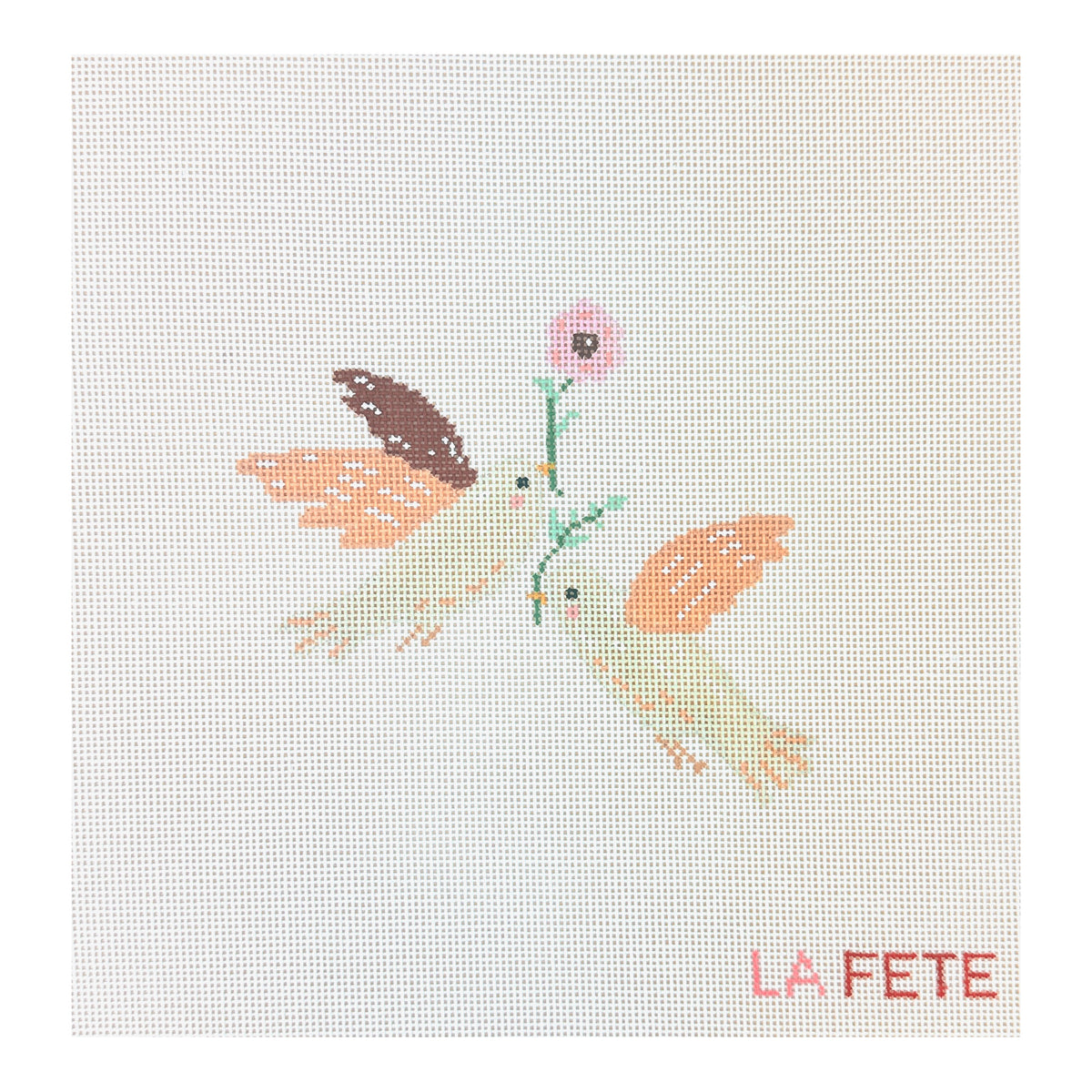 La Fete Needlepoint 12 Days of Christmas Two Turtle Doves Needlepoint Canvas