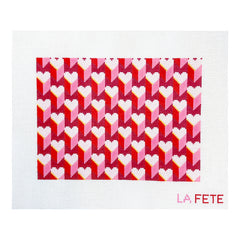 La Fete Needlepoint Expanding Hearts Clutch Needlepoint Canvas