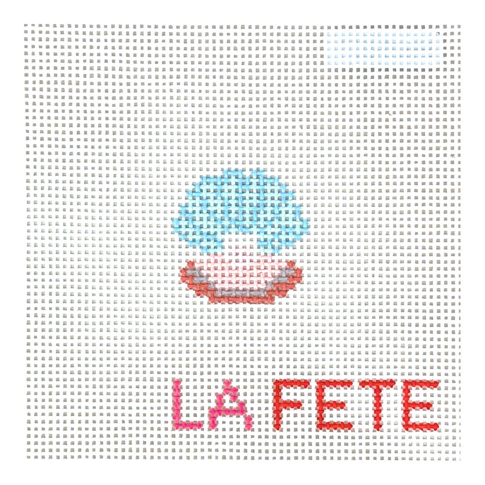 La Fete Needlepoint Oyster Shell with Pearl Needlepoint Canvas