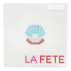 La Fete Needlepoint Oyster Shell with Pearl Needlepoint Canvas