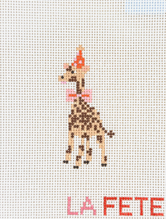 La Fete Needlepoint Party Animals Giraffe Needlepoint Canvas
