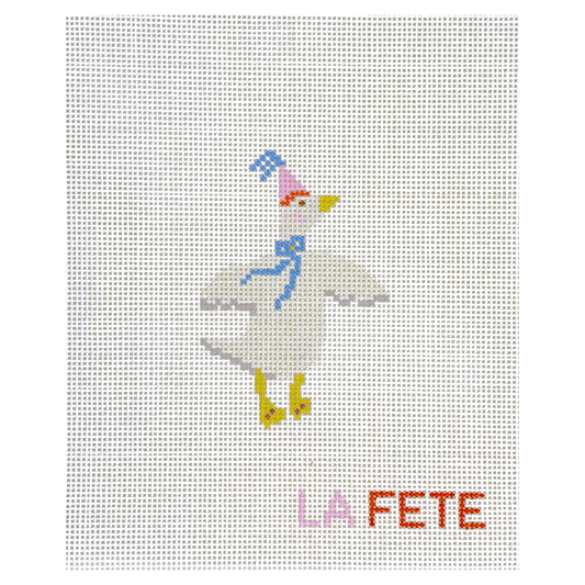 La Fete Needlepoint Party Animals Goose Needlepoint Canvas