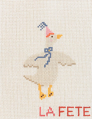 La Fete Needlepoint Party Animals Goose Needlepoint Canvas
