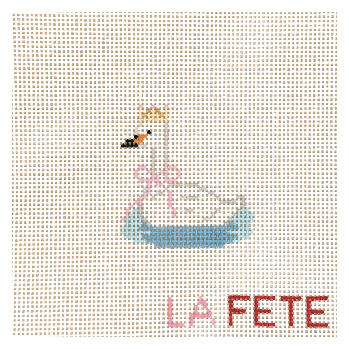 La Fete Needlepoint Party Animals Swan Needlepoint Canvas