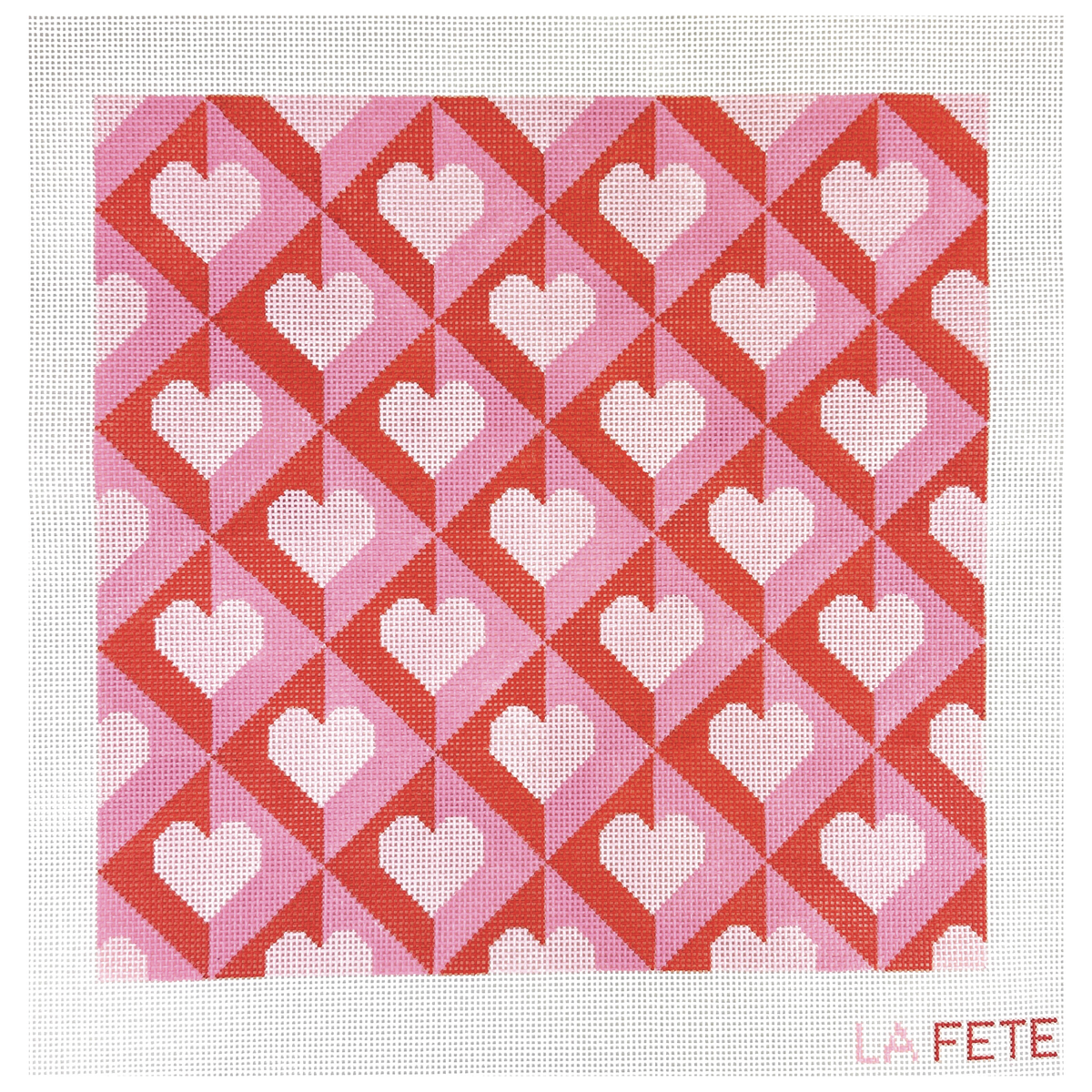 La Fete Needlepoint Red Heart Needlepoint Canvas
