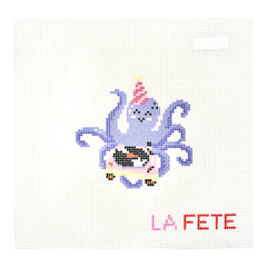 La Fete Party Animals Octopus Needlepoint Canvas