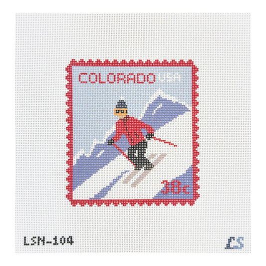 Lake Shore Colorado Postage Stamp Needlepoint Canvas