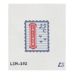 Lake Shore Needlepoint Chicago Postage Travel Stamp Needlepoint Canvas